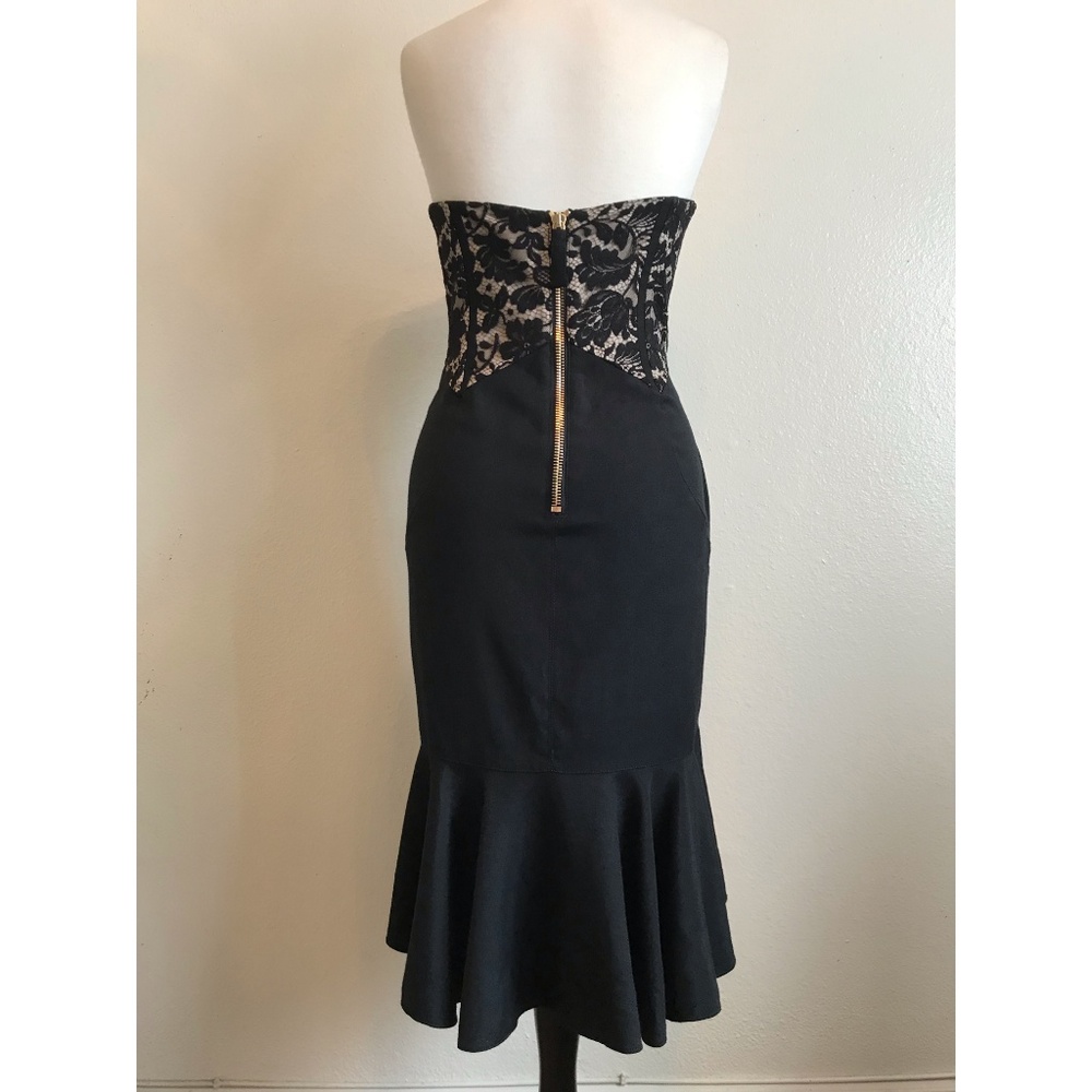 Temperley London Black Lace Bustier Cocktail Dress - Picture 2 of 8